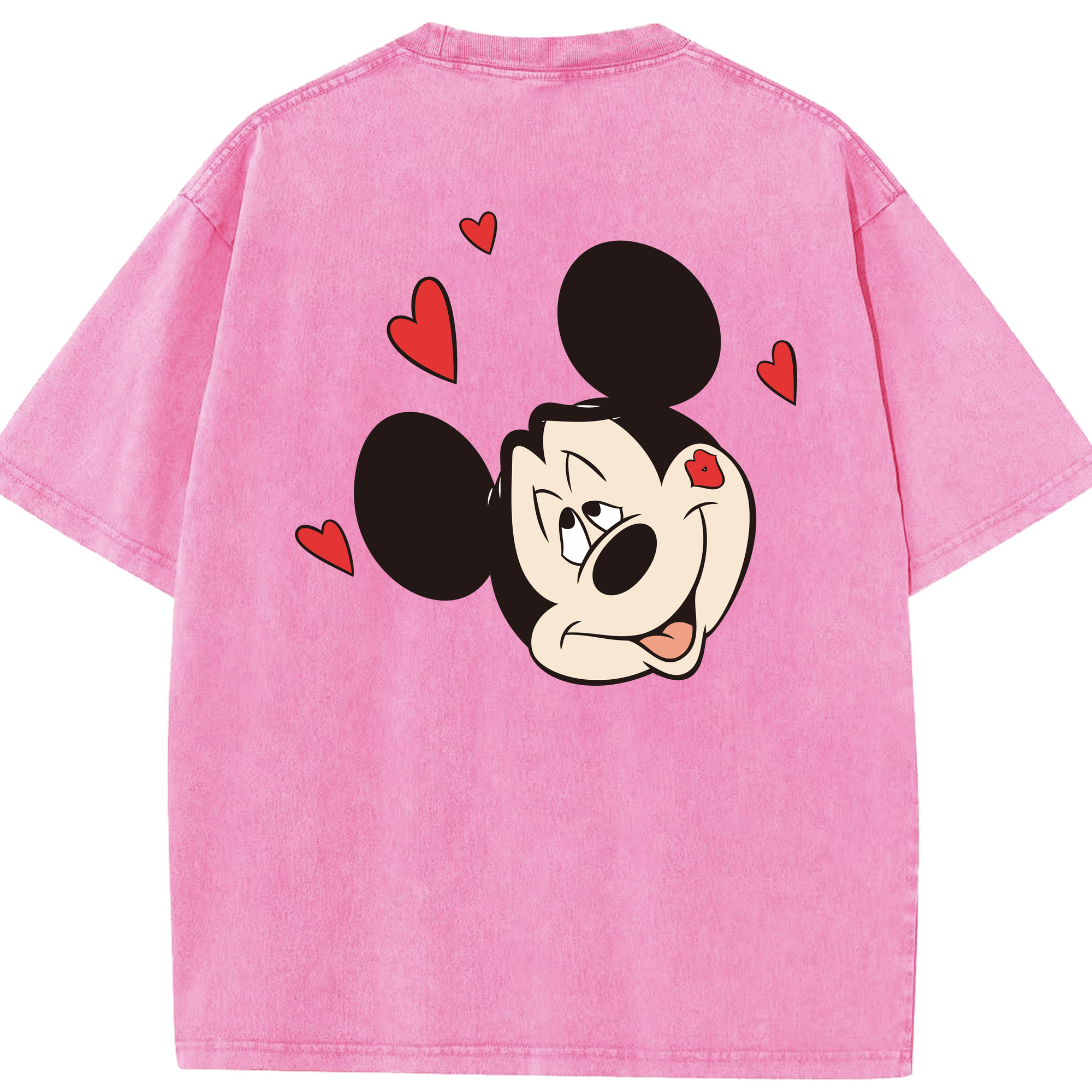 （画像用） ミッキーマウス Mickey Mouse 綿100% ヴィンテージ風 半袖Tシャツ（背面プリント）
